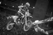 Motocross Rider and Bike in mid air